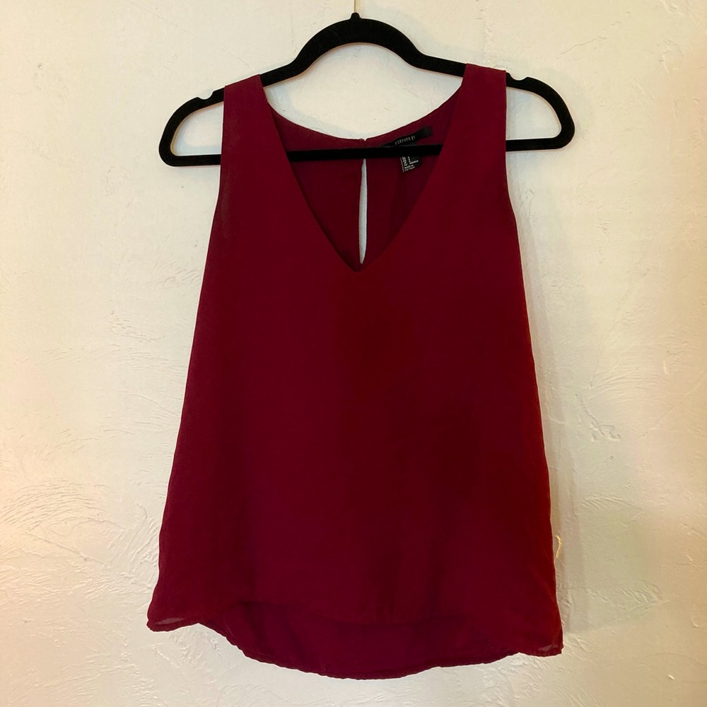 ‼️$5 add-on‼️ Forever 21 Burgundy Cropped Tank sz S